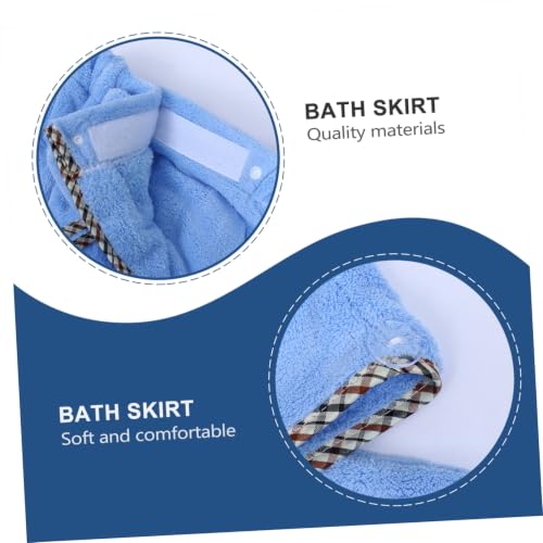 Conjunto de toalla de baño de alta absorción con gorro transpirable azul 4