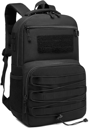 Mochila tática infantil Army Molle Bookbag Mochila militar para meninos, Preto, Standard, Tático