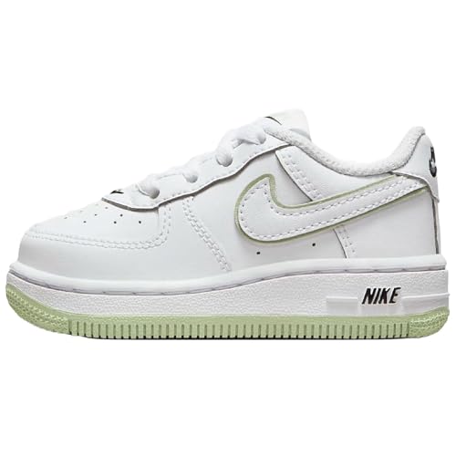 Nike Force 1 Baby/Toddler Shoes (CZ1691-108, White/White/Black/Honeydew) Size 4