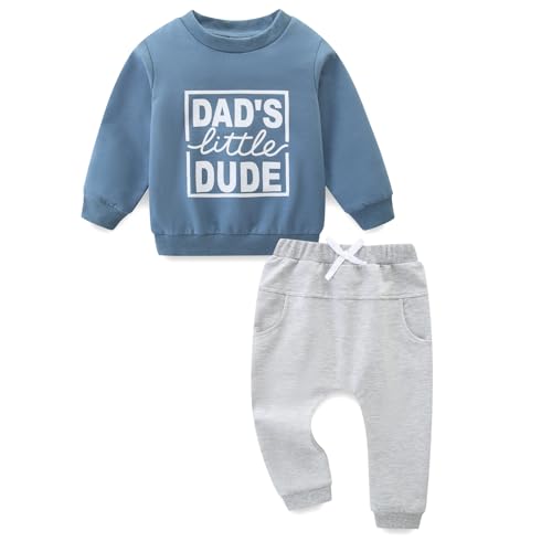 Toddler Baby Boy Clothes Long Sleeve Crewneck Sweatshirt with Pants Spring Fall Winter Outfits