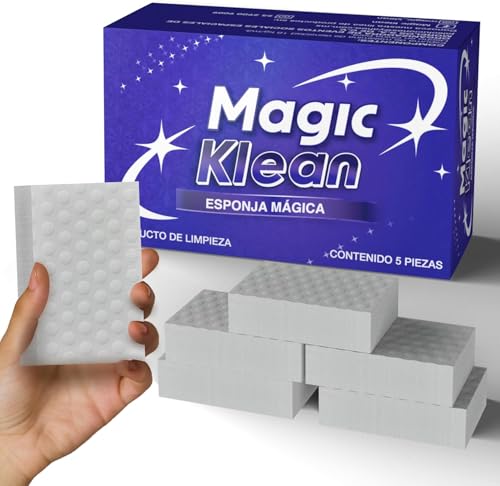 Image of Magic Cleaning Sponge Pack of 5 | High Density Melamine Foam Eraser | Removes Tough Stains, Oil & Dirt | Multi-Purpose Cleaner for Kitchen, Bathroom, Walls, Shoes & Car | No Chemical, Just Water