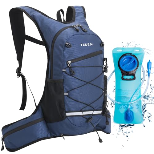 TEUEN 10L Mochila de Hidratación con 2 litros Bolsa de Agua BPA, Ligera Mochila de Correr Transpirable para Al Aire Libre Correr Senderismo o Ciclismo