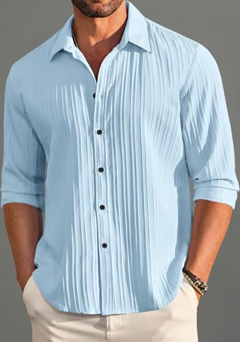 Image of ROYALSCOUT Men's Popcorn Full Sleeves Casual Shirt | Men Stylish Regular Fit | Button-Down Stylish Shirt for Party & Casual Wear
