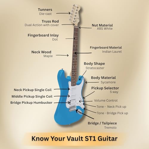 Image of Vault ST1 Premium Electric Guitar - Metallic Blue