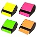 4er Pack Haftnotiz-Abroller Breite: 60 mm, 4 Abroller mit ca. 10 m Haftnotizen in Neonfarben, Klebezettel Haftnotizblöcke Notizblöcke