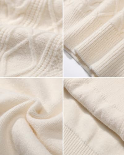 Mens Oversized Sweater Unisex Long Sleeve Cable Knit Sweaters Aesthetic Streetwear Casual Sweater Jumper Tops4