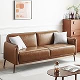 Atopston 67' Loveseat Sofa, Mid Century Modern Decor Sofa Couch with Pillows and Thick Seat Cushion, Small Sofa for Bedroom Apartment Office, Caramel