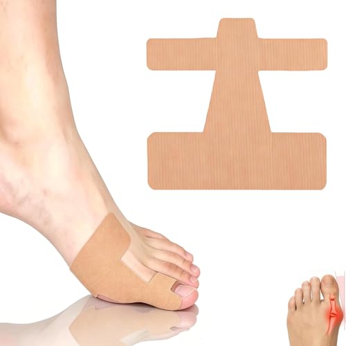 60 PCS Pre-Cut Bunion Corrector Kinesiology TapeSelf-Adhesive Hallux Valgus Corrector for Men & Women Elastic Breathable & Hypoallergenic Latex-Free Toe Support Strips (Skin Color)