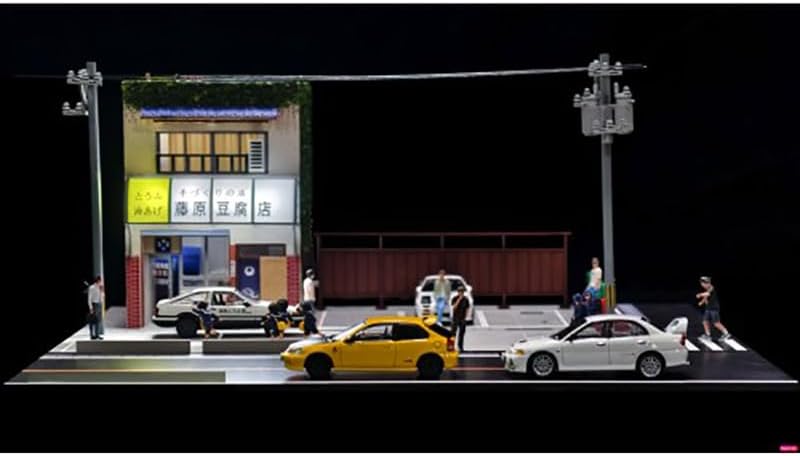 Akina Tofu Shop Diorama Set American Diorama X G-Fans Series for 1/64 Scale Models by American Diorama AD-710039GF