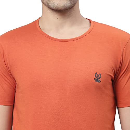 Image of Mack Jonney Men Round Neck Cotton Solid Regular Fit T-Shirt-T Anthraa 01-P