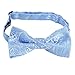 Alizeal 2.5cm Elastic Adjustable Braces 3 Clip X-Back Suspender and Bow Tie Set for Kids, Light Blue