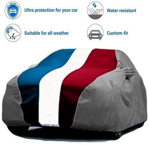 Image of Dhairya Tata Tigor car Cover | Tata Tigor car Cover Waterproof | Tata Tigor car Cover with Triple Stitched Fully Elastic Ultra Surface Body Protection (RED)