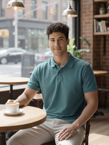 Image of Premium Cotton Pique Polo T-Shirt for Men | Half Seelves Regular Fit | Polo Neck - Ultra-Soft Breathable Fabric | Moisture Wicking