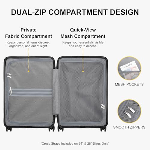 Image of LEVEL8 Small Carry on Luggage Airline Approved, 18 Inch Suitcase, Black