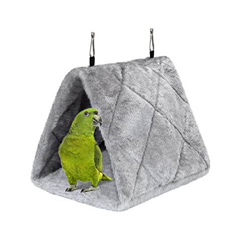 YSQEVN Hamac Perroquet en Peluche Nid D'oiseau d'hiver Chaud Doux Triangle Suspendu Cage Tente pour Pigeon Hamster Inséparable Canari Petits Animaux de Compagnie