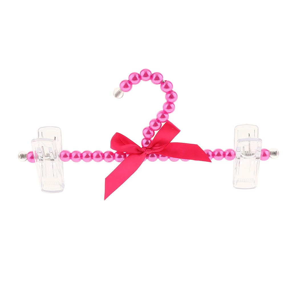 PIXZCSA Imitation Hook Hangers Wedding Hangers With Hanger Hanger Resistant Lightweight And Imitation Pearls Hook, Red, 24cm