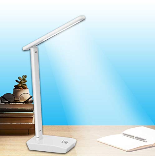 Image of IDOLESHOP Foldable Rechargeable USB Charging LED Touch On /Off Switch Dimmer Children Eye Protection Desk Table Lamp Light ( White )