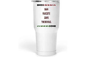 Inspirational Gift for Book Lovers - Save Books Ban Fascism Quote on Tumbler