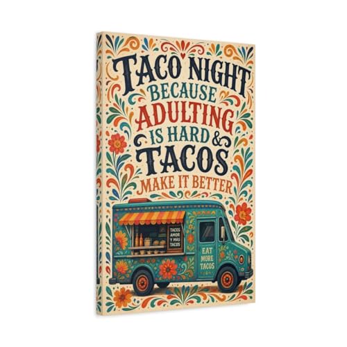 Toile Funny Taco Truck affiche salon décoration murale rétro 40x60