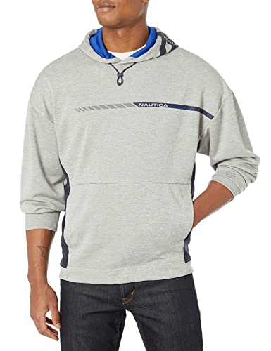 Nautica Men's Competition Sustainably Crafted Logo Drawcord Pullover Hoodie