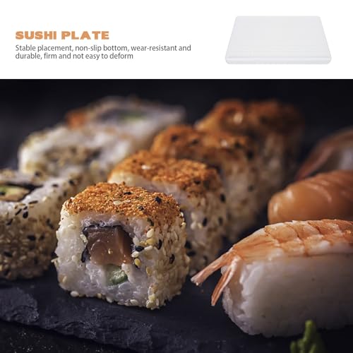 Plato rectangular para sushi y mariscos de plástico 30x19 cm miniatura 3