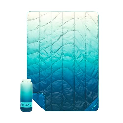 Rumpl Travel Puffy Blanket Ultra-Packable Travel-Size Warmth and Comfort Deepfoam Fade