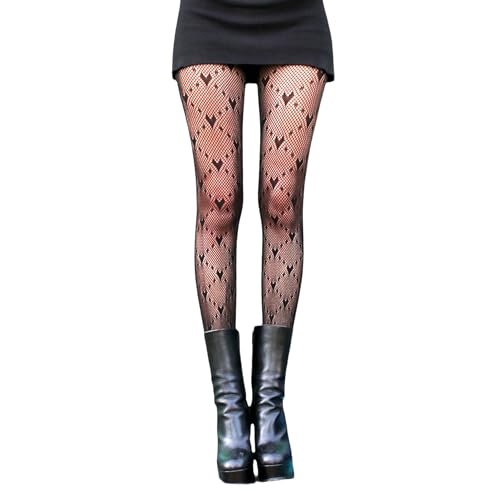 Millennials In Motion Heart Polka Dot Tights Designer Lace Patterned Cupid Sheer Stockings Valentines Tights Gothic Lolita Pastel Goth Fairycore Grunge Kawaii Cosplay Y2K Alt Pantyhose for Women
