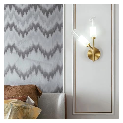 Applique murale LED luxe en verre et métal doré pour salon chic