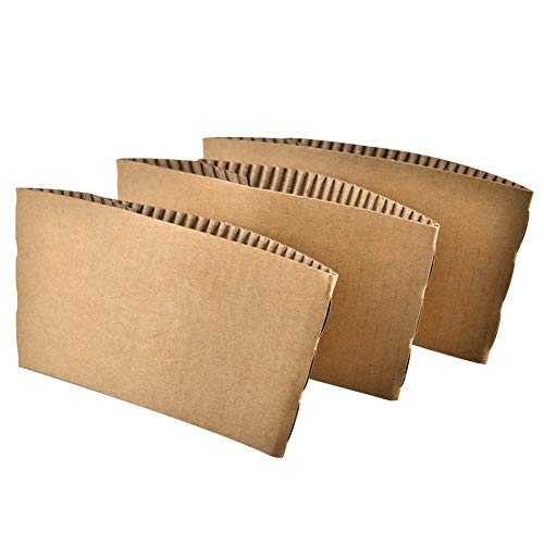 Aspire 100 Pcs Disposable Cup Sleeves Kraft Paper Coffee Cup Sleeve Jackets Holder for Hot Drinks 8 Ounce