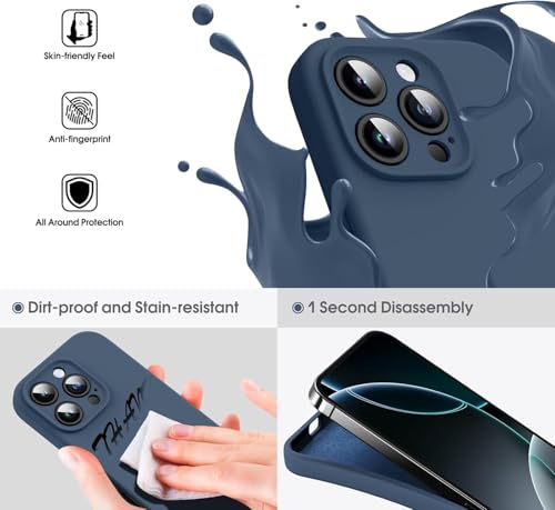 Image of mobistyle Designed for iPhone 16 Pro | Soft Liquid Silicone Slim Protective Case | Microfiber Lining Phone Back Cover Case for iPhone 16 Pro (Blue)