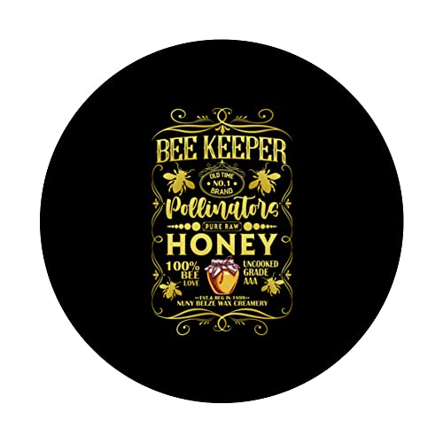 Bee Keeper Pollinator Pure Raw Honey 100% Bee Love Bee PopSockets Swappable PopGrip, Black - Image 3