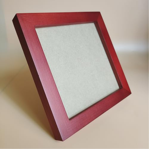Image of 7x7 Picture Frames Red Square. Solid Wood.Plastic Panel.The Protective Film Must be Removed.