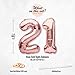 21st Birthday Party Decorations for Her Rose Gold Supplies Big Set with Birthday Banner and 21 BDay Digit Balloons for Women Including Latex and Confetti Balloons