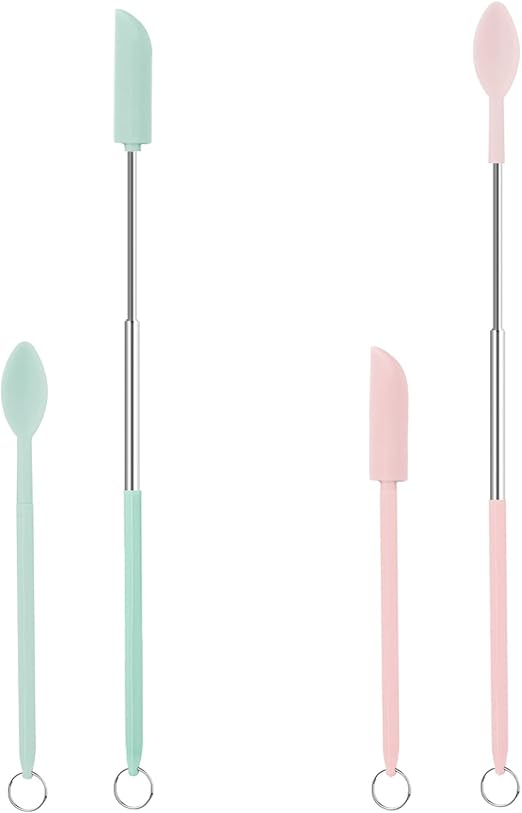 KINBOM Spatula and Spoon Sets Silicone, 2pcs Telescopic