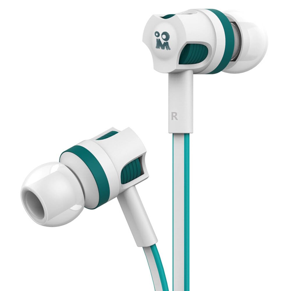 Irovami JM26 Wired In-ear Earphones Stereo Gaming Headsets Headphones with In-line Contol & Microphone for iOS Android Phones White with Blue