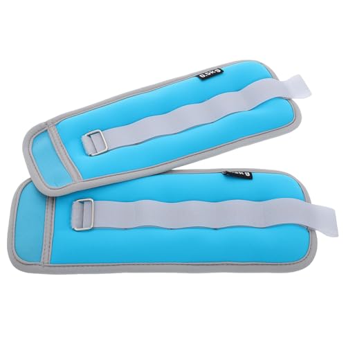 AMUSLESUR Pesas Tobilleras Ajustables 1 Kg (0,5 Kg X 2) Color Azul Claro, Bandas de Arena para Entrenamiento Fitness, Correr y Ejercicios de Fuerza en Muñecas y Tobillos