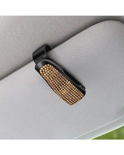Étui à lunettes de soleil strass pour voiture porte-carte à clip de rangement cristal