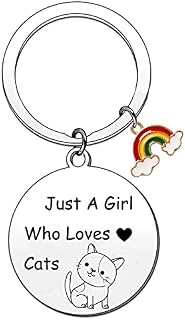 Cat Keyring Funny Keyring Gifts for Cat Lovers Animal Lover Gift Keyring Cat Lover Gift for Girls Women, Girl Who Loves Cats Keyring with Gift Box