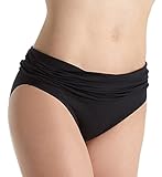 La Blanca Women's Standard Island Goddess Shirred Band Hipster Bikini Swimsuit Bottom, Black, 8