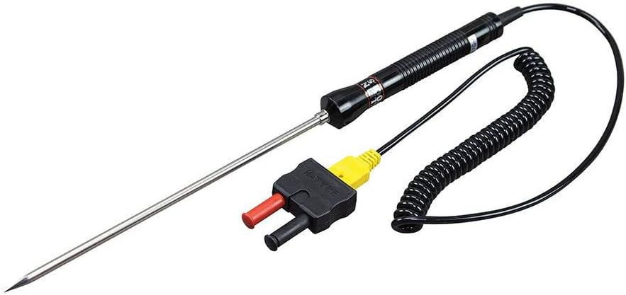 Klein Tools 69144 K-Type Thermometer Temperature Probe for HVAC Applications with Coiled 5-Foot Lead