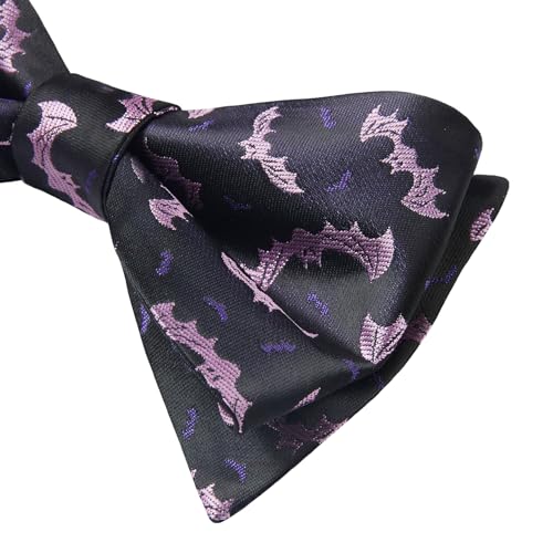Image of HISDERN Bow Ties for Men Self Tie Animal Bowties Pocket Square Woven Silk Fun Bowtie Handkerchief Set for Wedding Party