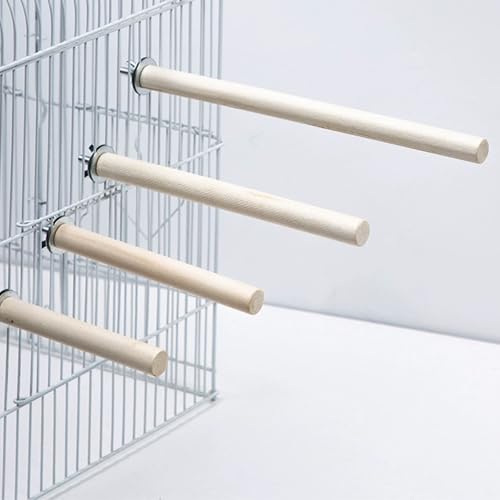 Image of Woohome 7 PCS Natural Wood Bird Perch Stand, 5 Size Bird Parrot Perch Stand Set, Wooden Parrot Perch Stand for Parrotlets Cockatiels Budgies Parakeets