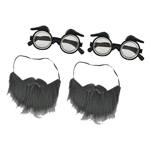 ifundom Beard Glasses Props 2 Sets Costume Glasses Fake Decorative Party Eyewear