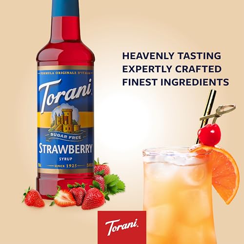 Torani Sugar Free Syrup, Strawberry, 25.4 Fl Oz, (Pack of 4)