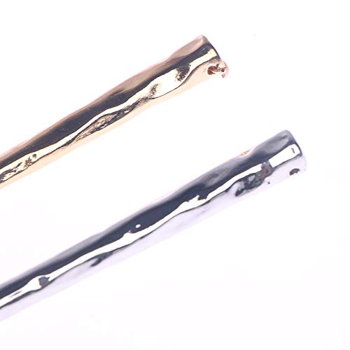 ICYANG 10 Pieces Women Hair Chopsticks Hair Sticks Hair Pin Hand-carved Lady Metal Hair Stick Vintage Painting hairpin Simple (Gold&silver)