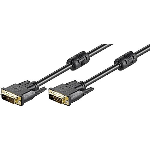 Goobay 93110 Cavo DVI-D FullHD Dual Link, Dorato, 2m Lunghezza del Cavo