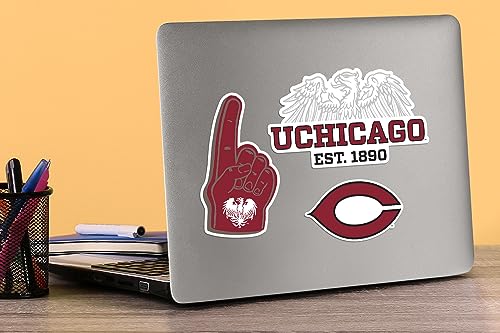 Image of University of Chicago 9ct Vinyl Large Deluxe Stickers Variety Pack - Laptop, Water Bottle, Scrapbooking, Tablet, Skateboard, Indoor /Outdoor - Set of 9