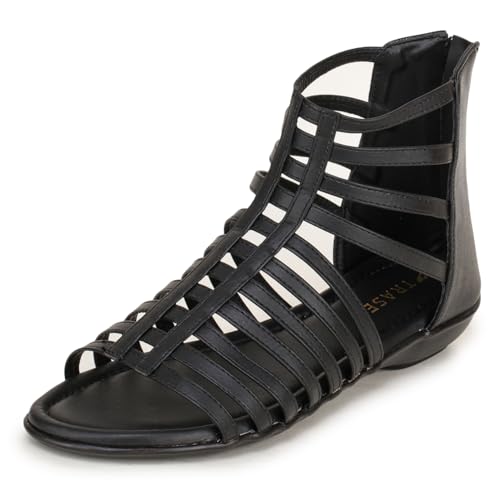 Image of TRASE Flats Gladiator With Zip Closure For Women Sandals| Gladiator High-Tops Sandals For Women | Stylish & Comfortable | College, Office, Shopping, Outdoor & Beach Wear