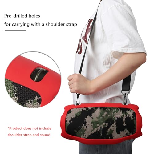 Silicone Case Cover Compatible with JBL Xtreme 4,Travel Carrying Protective Gel Soft Skin for Portable Wireless Speaker,with Shoulder Strap,Speaker Protective Shell Sleeve Accessories (Blue)