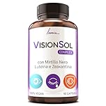 Integratore Occhi Vista Luteina e Zeaxantina Alto Dosaggio 90 Capsule Con Zinco Licopene Mirtillo Nero Vite Rossa Antiossidante Per Occhi Vitamina A B12 Vegano Vision Sol Poemia
